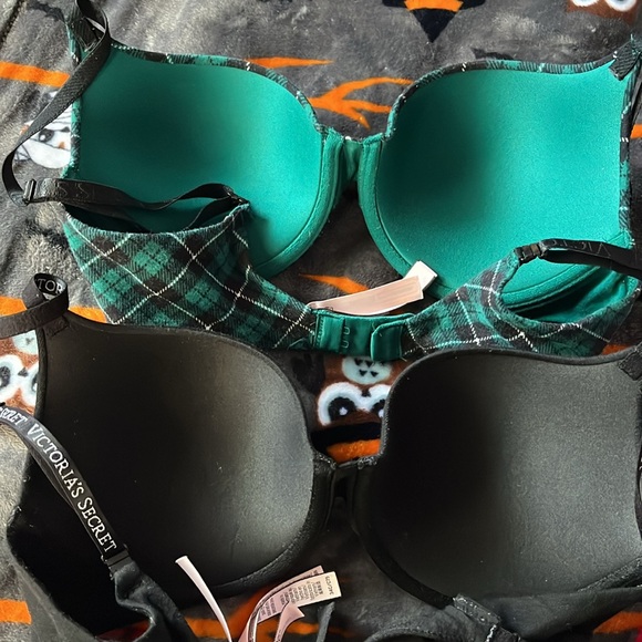 Bra bundle green plaid and black T-shirt push up - Picture 2 of 7